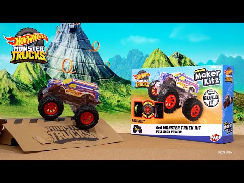 BLADEZ TOYZ - Hot Wheels Monster Truck Maker Kitz - Kit di Montaggio 4x4 con Trazione a Retrocarica